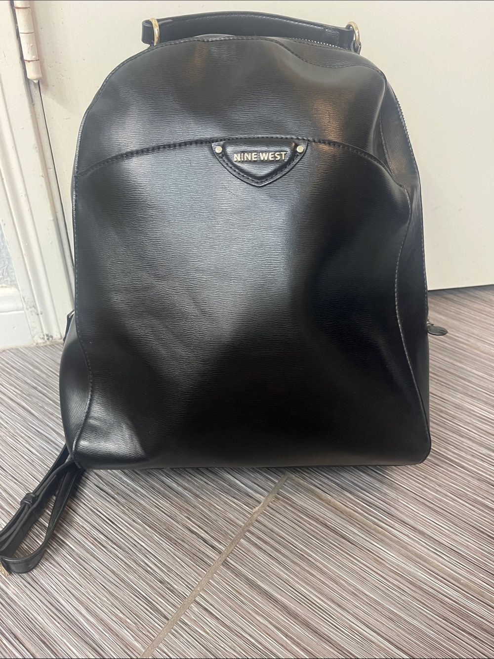Nine West Black Faux Leather Backpack